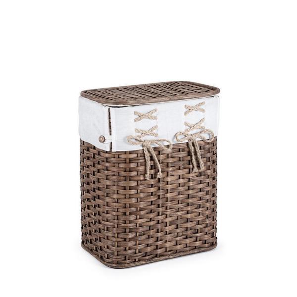 Cos rufe din rattan maro simplicity 38x25x48 cm - decorer