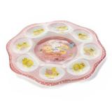 Platou pentru 8 oua Paste din sticla roz 23 cm - Decorer