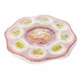 Platou pentru 8 oua Paste din sticla roz 23 cm - Decorer