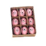 Set 9 oua decorative Paste din plastic roz 3x4 cm - Decorer
