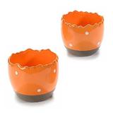 Set 2 oua decorative din ceramica portocalie 12x11 cm - Decorer