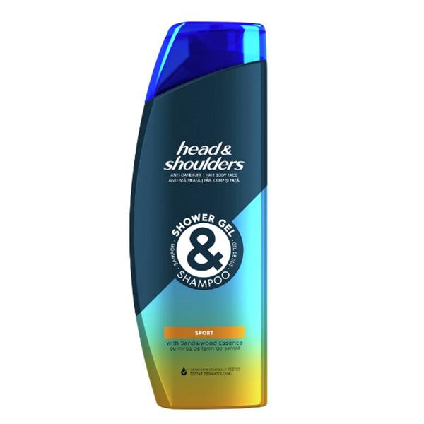 Sampon si gel de dus sport pentru barbati - head shoulders anti-dandruf shower gel  shampoo sport, 360 ml