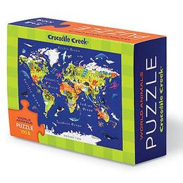 Puzzle Educativ, Harta Lumii - Crocodile Creek