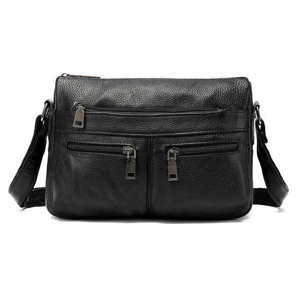 Geanta dama amina gt1542, piele naturala, negru