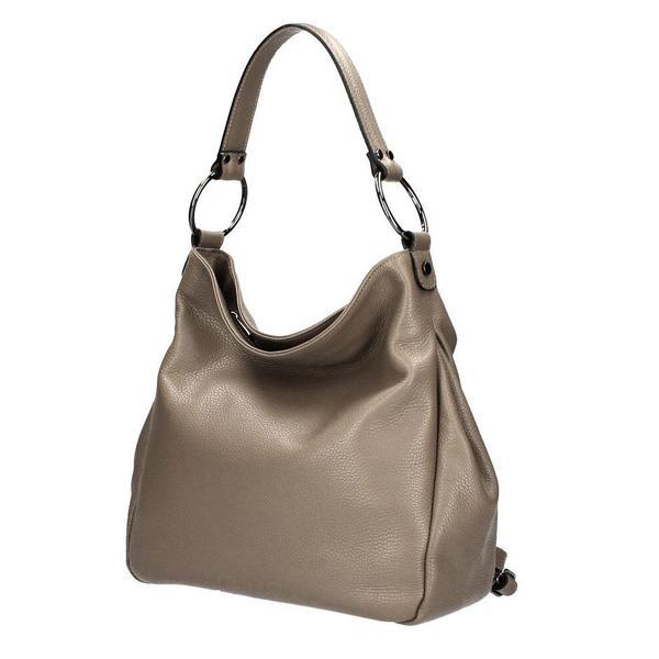 Geanta dama sara gt1448, piele naturala, gri inchis