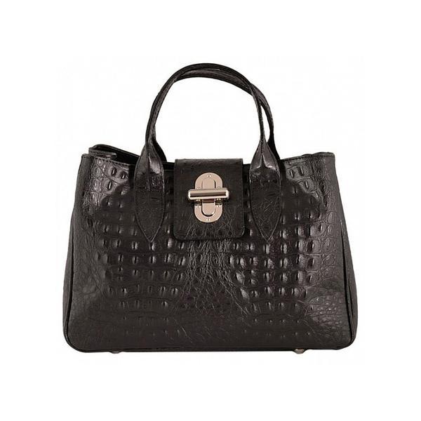 Geanta dama laura gt1281, piele naturala, negru