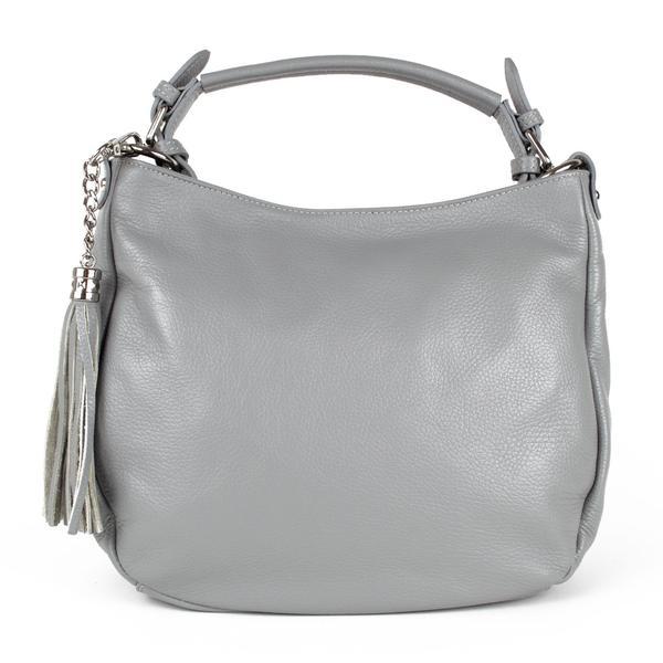 Geanta dama carlotta gt1030, piele naturala, gri deschis