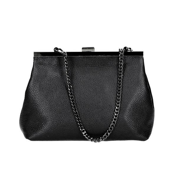 Geanta ocazie dama ruby gt694, piele naturala, negru