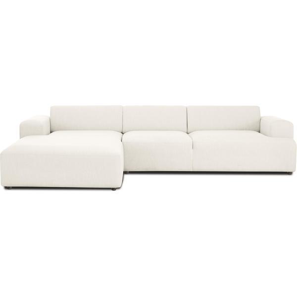 Coltar melva, 4 locuri, textil, alb crem, 319x196 cm