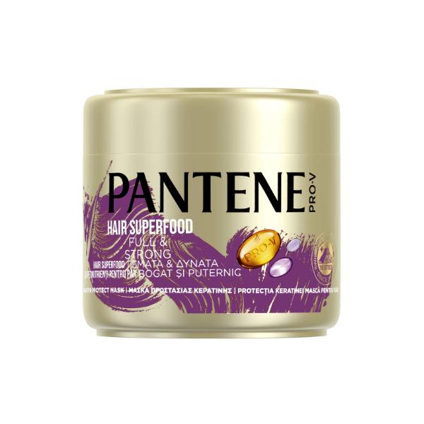 Masca Nutritiva pentru Par Uscat si Deteriorat – Pantene Pro-V Hair Superfood Full&Strong Mask, 300 ml esteto.ro