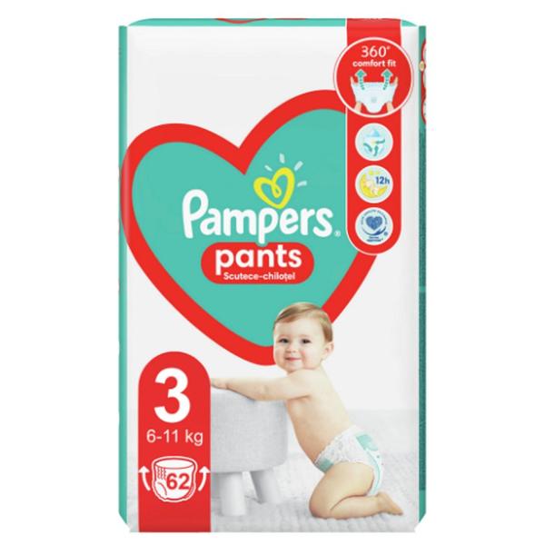 Scutece-Chilotel – Pampers Pants Active Baby, marimea 3 (6-11 kg), 62 buc