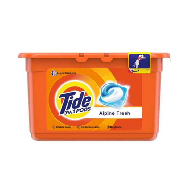 Detergent Capsule pentru Rufe cu Parfum Alpin - Tide 3 in 1 Pods Alpine Fresh, 12 buc