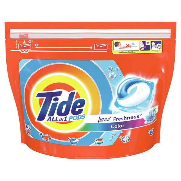 Detergent Capsule cu Lenor - Tide All in 1 Pods Lenor Freshness Color, 58 buc
