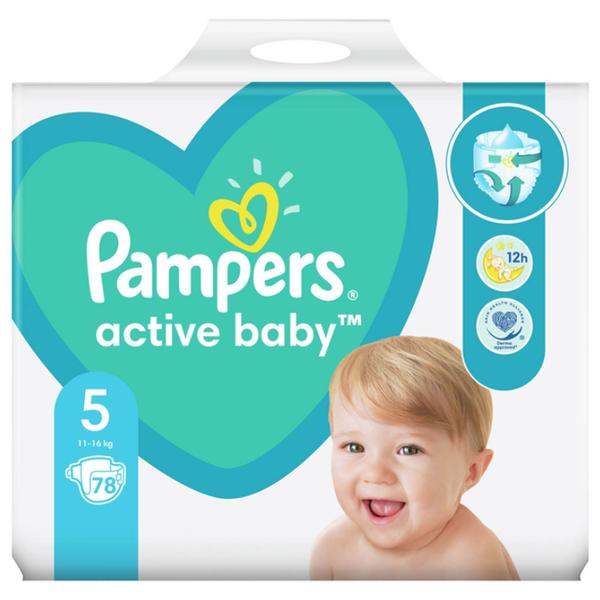 Scutece pentru Bebelusi - Pampers Active Baby, marimea 5 (11-16 kg), 78 buc