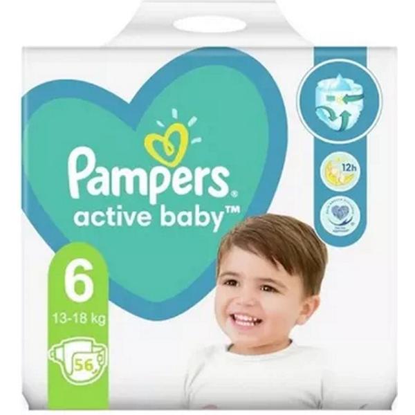 Scutece pentru Bebelusi - Pampers Active Baby, marimea 6 (13-18 kg), 56 buc