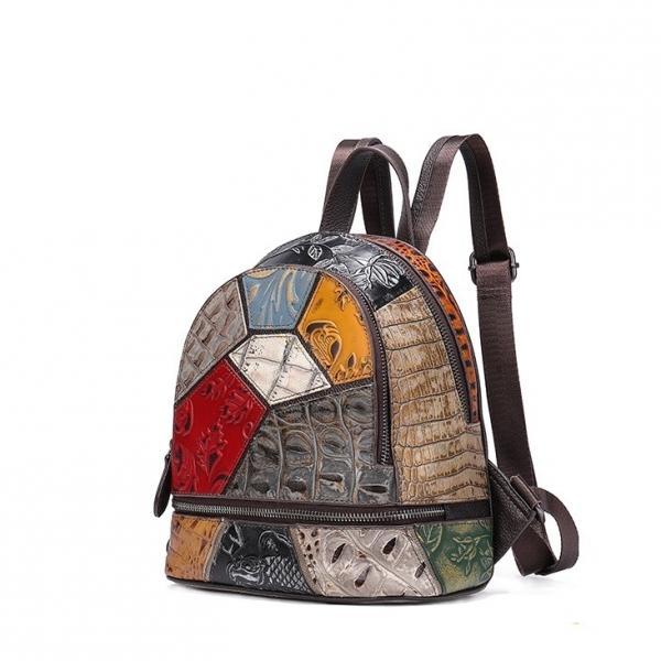 Rucsac dama dalie gt1534, piele naturala, multicolor