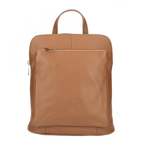 Rucsac dama zamila gt1558, piele naturala, cognac