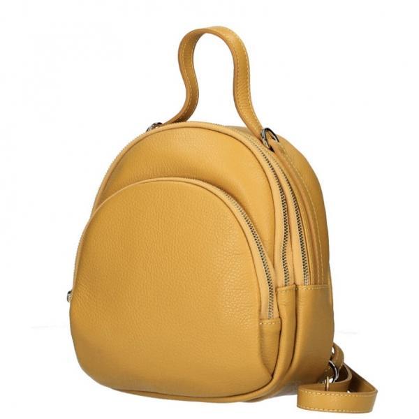 Rucsac dama zoella gt1183, piele naturala, galben
