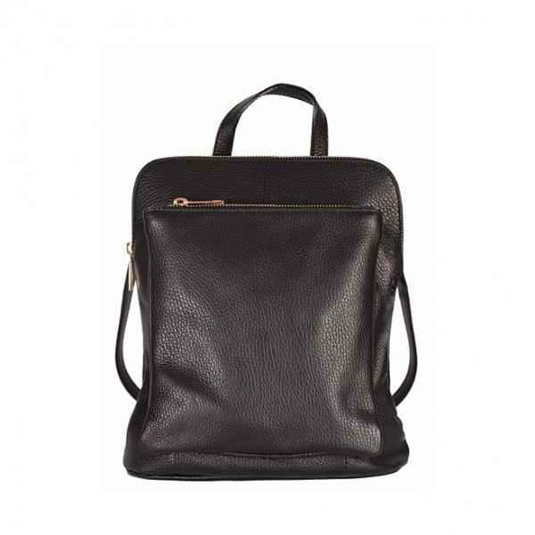 Rucsac dama patrizia gt944, piele naturala, model negru