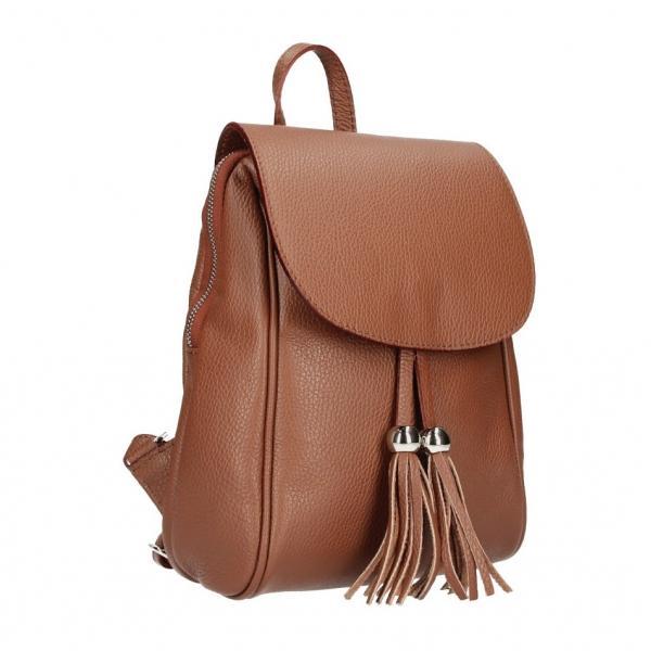 Rucsac dama zora gt704, piele naturala, maro inchis