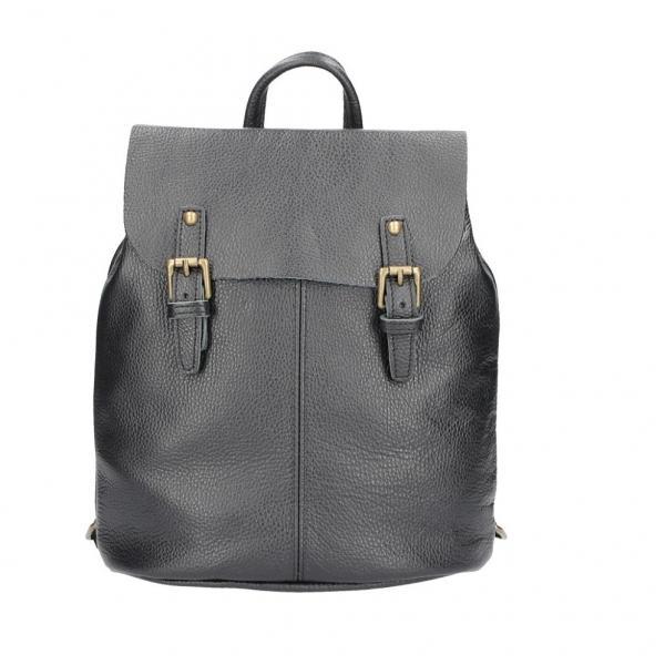 Rucsac dama salita gt619, piele naturala, negru
