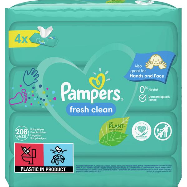 Servetele Umede pentru Bebelusi – Pampers Fresh Clean, 4x 52 buc