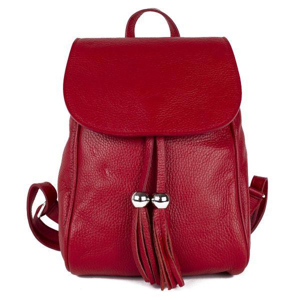 Rucsac dama zora gt1031, piele naturala, rosu