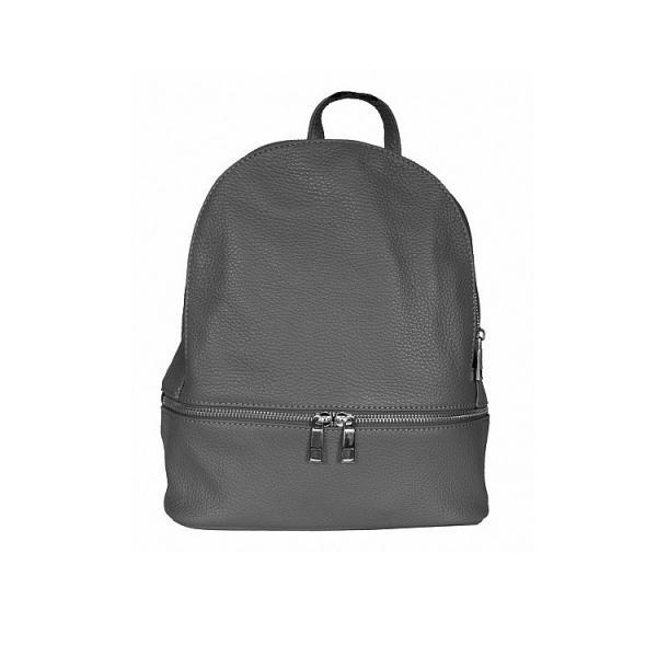 Rucsac dama zaira gt891, piele naturala, gri inchis