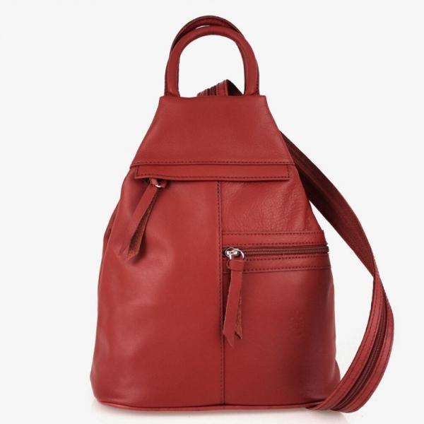 Rucsac dama stacia gt1499, piele naturala, rosu
