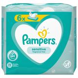 Servetele Umede pentru Pielea Sensibila a Bebelusilor - Pampers Sensitive, 6x 52 buc