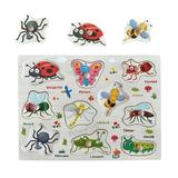 Puzzle Incastru din lemn cu Insecte in limba romana, 7Toys