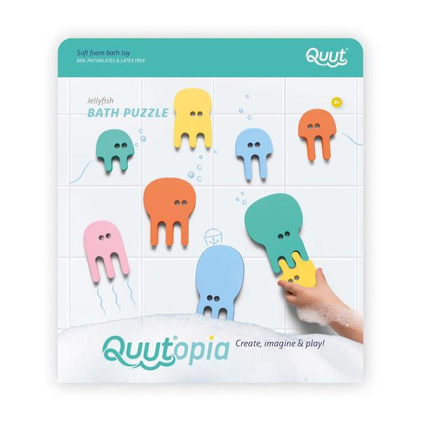 Puzzle de baie, set 10 piese, meduze colorate, 7toys