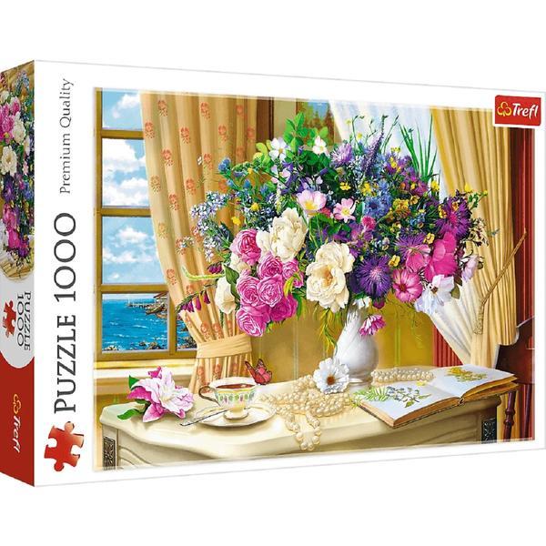 Puzzle 1000. flowers in the morning