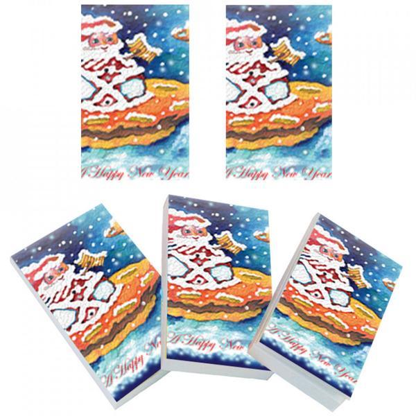 Set 5 carnetele de buzunar mos craciun, 5 x 8 cm, 100 foi veline
