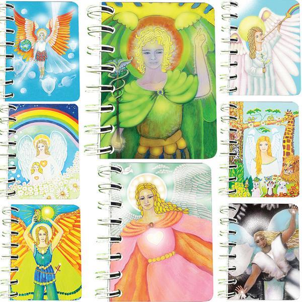 Set 8 carnete cu spira ingeri 7 x 10 cm, 75 foi veline