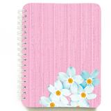 Carnet cu spira Roz si flori, 12 x 16 cm, 100 foi dictando cu soare, necartonat