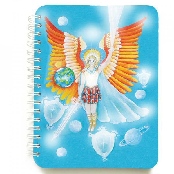 Carnet cu spira Arhanghelul Mihail, 12 x 16 cm, 100 foi dictando cu inger, necartonat