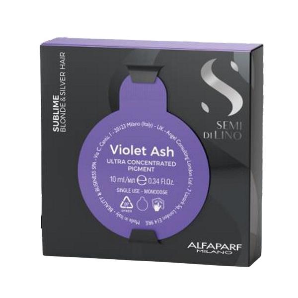Pigment ultra concentrat violet-cenusiu pentru par blond si argintiu - alfaparf milano semi di lino violet-ash ultra concentrated pigment sublime blonde   silver hair, 10 ml