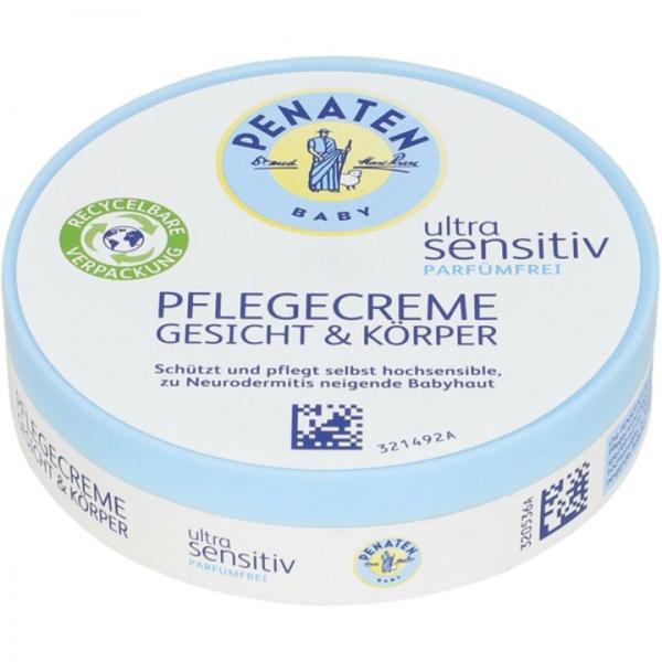 Crema de ingrijire Ultrasensitiv pentru fata si corp, Ingrijirea bebelusului pentru piele delicata si sensibila, Penaten, 100 ml