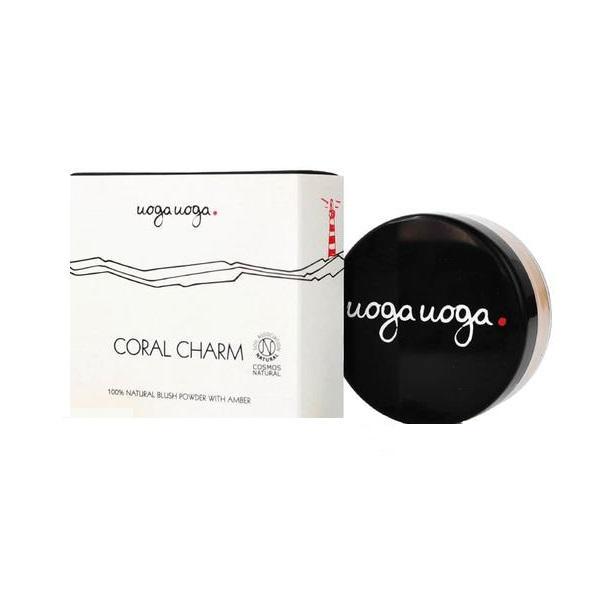 Blush pulbere natural, vegan cu chihlimbar, Coral charm, Uoga Uoga, 4g esteto