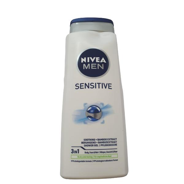 Gel de Dus Sensitive cu Extract de Bamboo pentru Barbati - Nivea Men Sensitive Soothing + Bamboo Extract Shower Gel, 500 ml