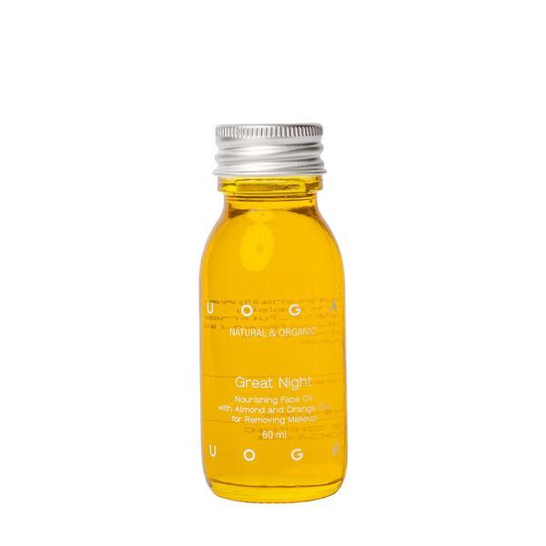 Ulei demachiant nutritiv bio, vegan cu uleiuri de migdale si portocale, potrivit si pentru pielea sensibila, Great night, Uoga Uoga, 60ml esteto.ro imagine noua