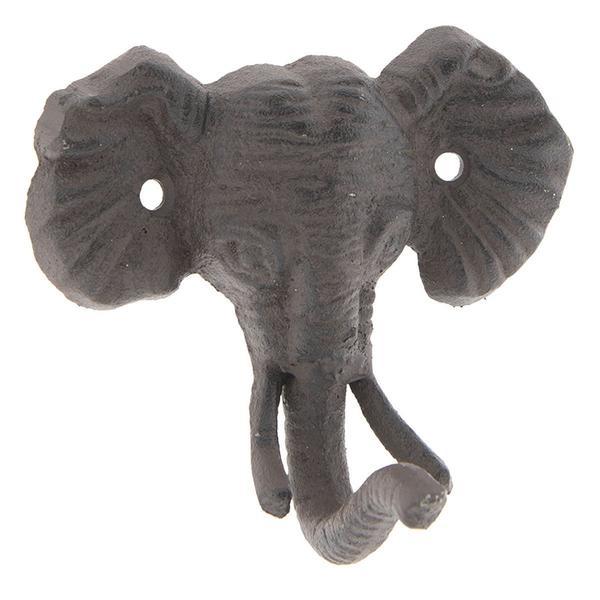 Cuier perete din fier maro elefant 13 cm x 7 cm x 11 h