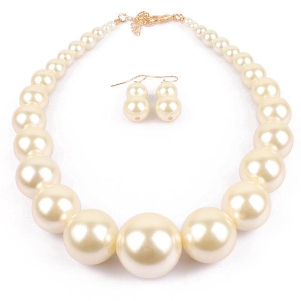 Set cercei + colier elegant din perle tip efb nr.12