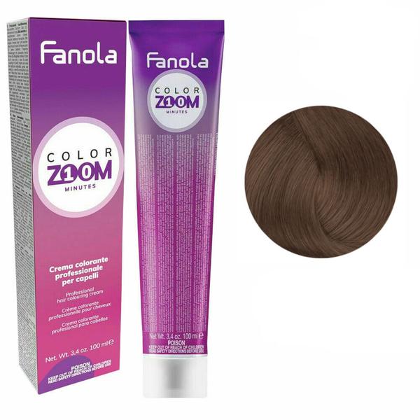 Vopsea Crema Permanenta - Fanola Color Zoom 10 Minutes, nuanta 6.3 Dark Golden Blonde, 100 ml