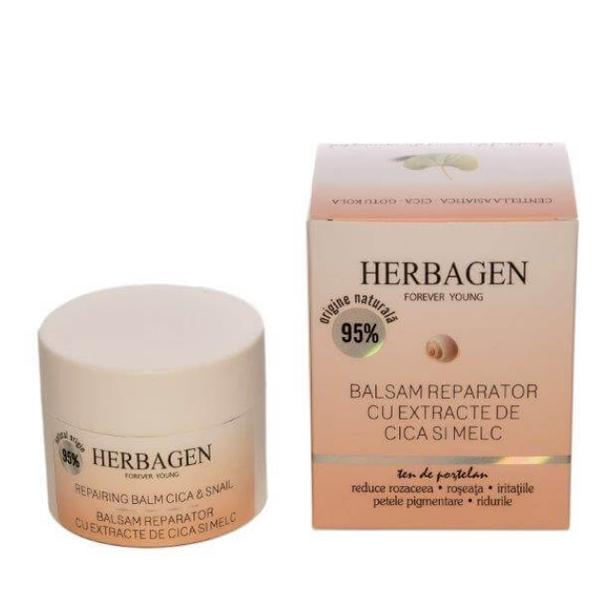 Balsam Facial Reparator cu Extract de Cica si Melc Herbagen, 50 g esteto