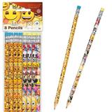 Set creioane cu radieră, din lemn, Emoji, 19 x Ø 0,8 cm, 8 buc /set, +4 ani