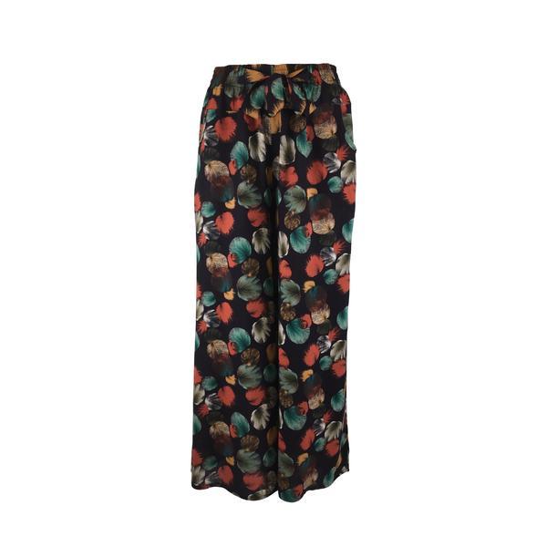 Fusta-pantalon, univers fashion, 2 buzunare, negru cu imprimeu multicolor, xl