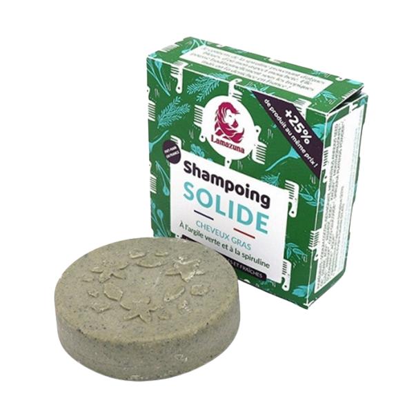 Sampon Solid pentru Par Gras Cu Argila Verde si Spirulina – Lamazuna Shamponing Solide Cheveux Gras, 70 g esteto.ro