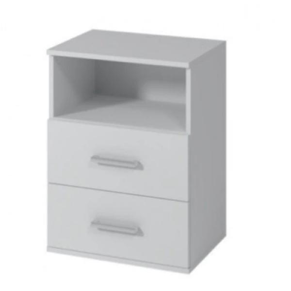 Noptiera moon cu 2 sertare, 48x64.5x35 cm, pal 18mm, alb